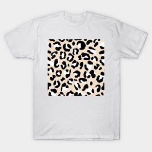 Black, White and Cream and Leopard Print T-Shirt